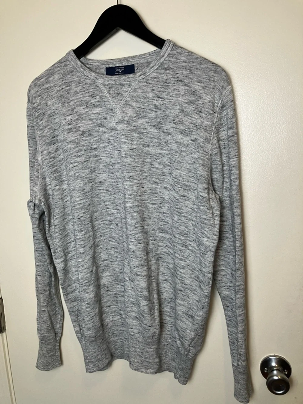 J.Crew Men's Light Grey Cotton‎ Crewneck Sweater XL Minimalist Preppy Classic